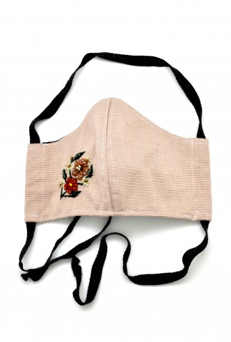 Embroidered Beige Mask Embroidered Beige Mask